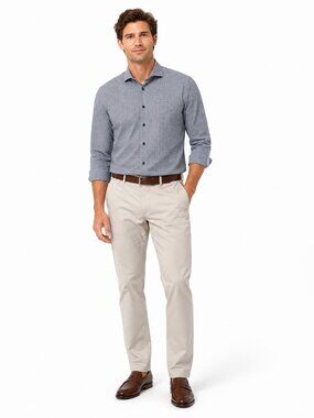 Harry Rosen Micro Dot 100% Cotton Dress Shirt 16.5 Button Up